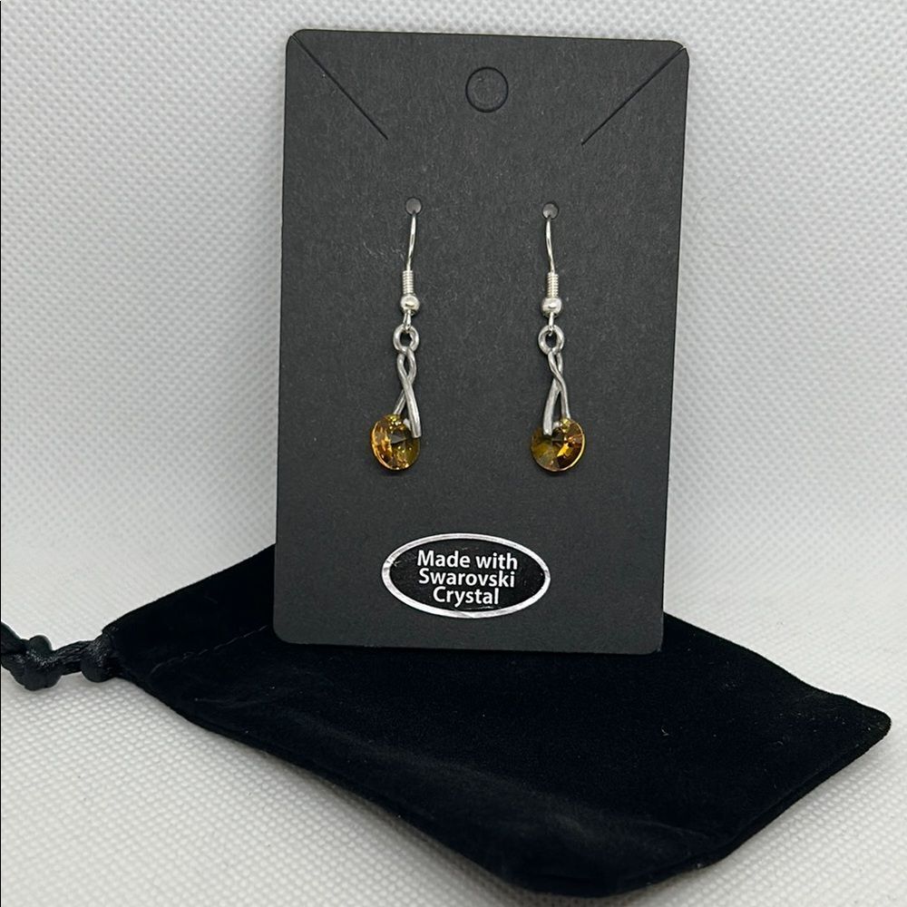 Swarovski Crystal Silver and Yellow Earrings
